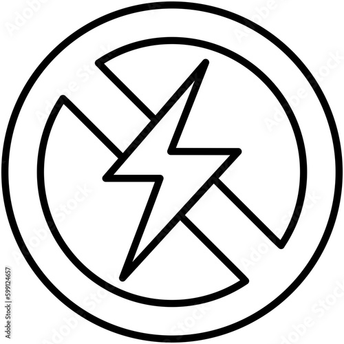 electricity ban icon. power outage symbol. line icon vector stock