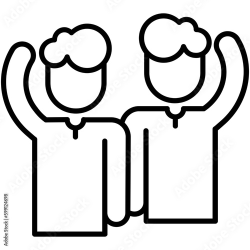 friendship icon. buddy companion symbol. line icon vector stock