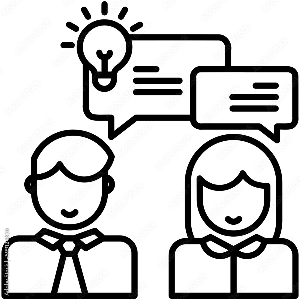 Collaboration Icon. Business Network Symbol. Line Icon Vector Stock Collaboration Icon. Business Network Symbol. Line Icon Vector Stock