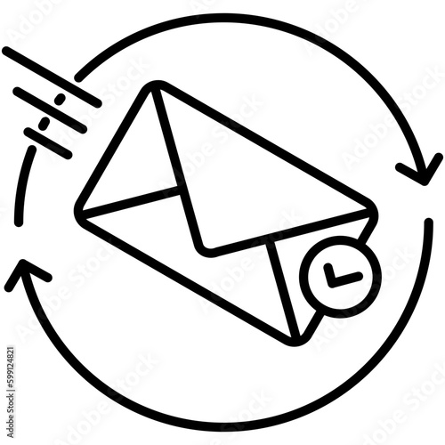 email icon. newsletter mail symbol. line icon vector stock