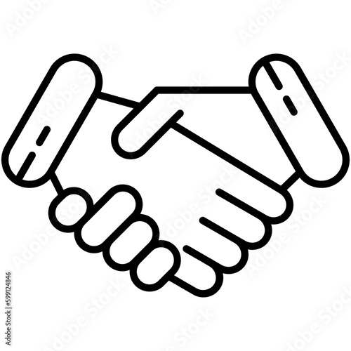 handshake icon. people agreement symbol. line icon vector stock