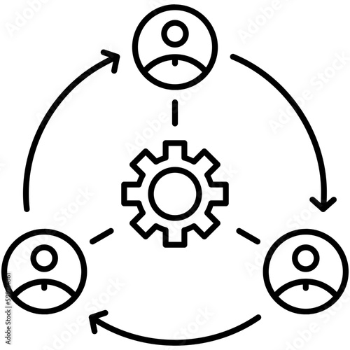 team icon. people group collaboration symbol. line icon vector stock
