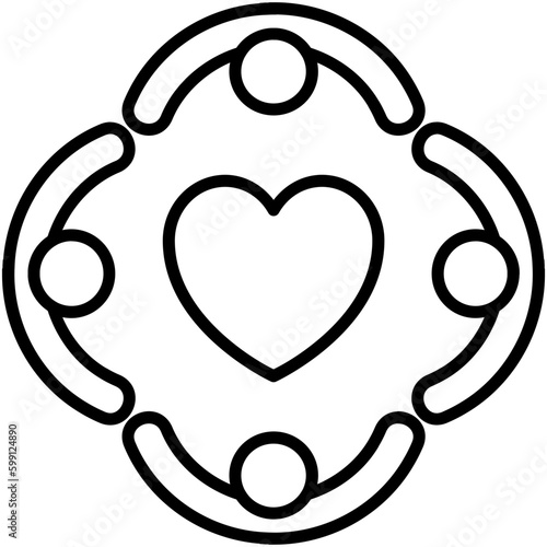 community icon. teamwork care support symbol. line icon vector stock