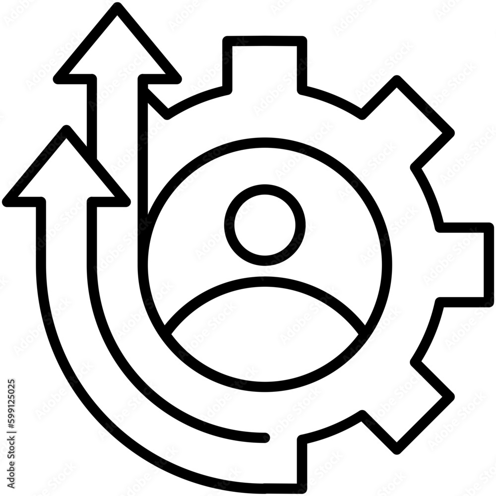 Development Icon. Business Skill Progress Symbol. Line Icon Vector Stock Development Icon. Business Skill Progress Symbol. Line Icon Vector Stock