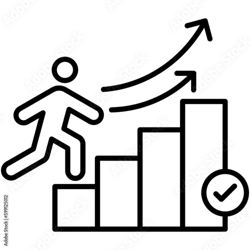 Progress Icon. Business Development Symbol. Line Icon Vector Stock