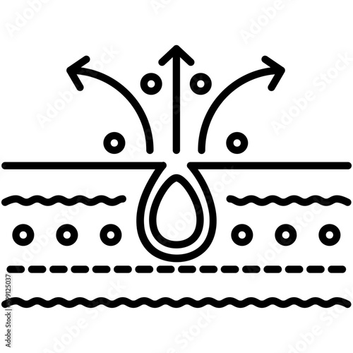 acne pore icon. layer skin inflammation symbol. line icon vector stock