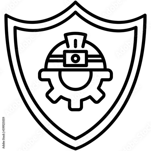 safety icon. secure work accident symbol. line icon vector stock