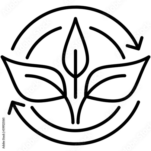 Biodegradable Icon. Bio Plastic Symbol. Line Icon Vector Stock