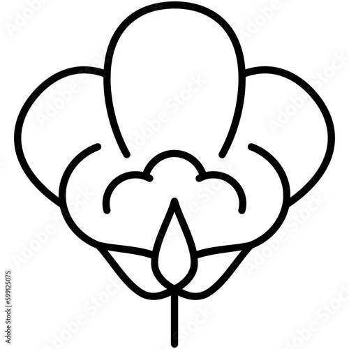 cotton ball icon. cotton flower symbol. line icon vector stock