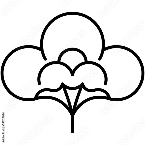 cotton ball icon. cotton flower symbol. line icon vector stock