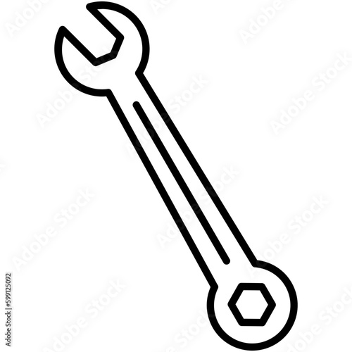 wrench icon. carpenter tool building symbol. line icon vector stock