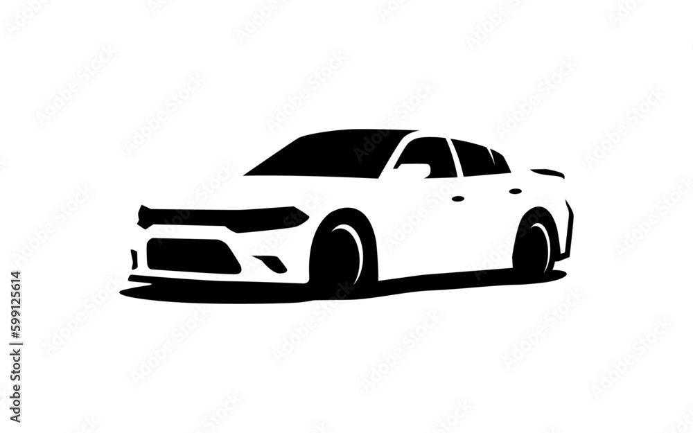 AUTOMOTIVE symbol with silhouette style for logo template, sign and brand.