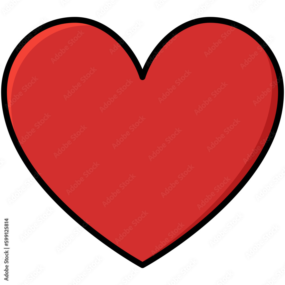 Heart Icon. Romantic Heart Symbol. Line Filled Icon Vector Stock