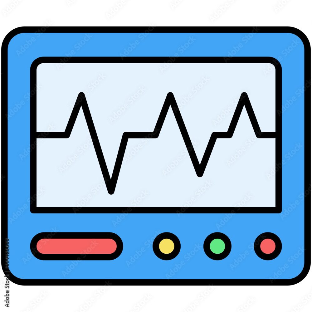 Cardiogram Icon. Medical Device Symbol. Line Filled Icon Vector Stock Cardiogram Icon. Medical Device Symbol. Line Filled Icon Vector Stock