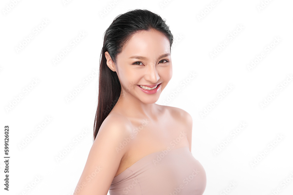 Beautiful young asian woman with clean fresh skin on white background, Face care, Facial treatment, Cosmetology, beauty and spa, Asian women portrait. Beautiful young asian woman with clean fresh skin on white background, Face care, Facial treatment, Cosmetology, beauty and spa, Asian women portrait.
