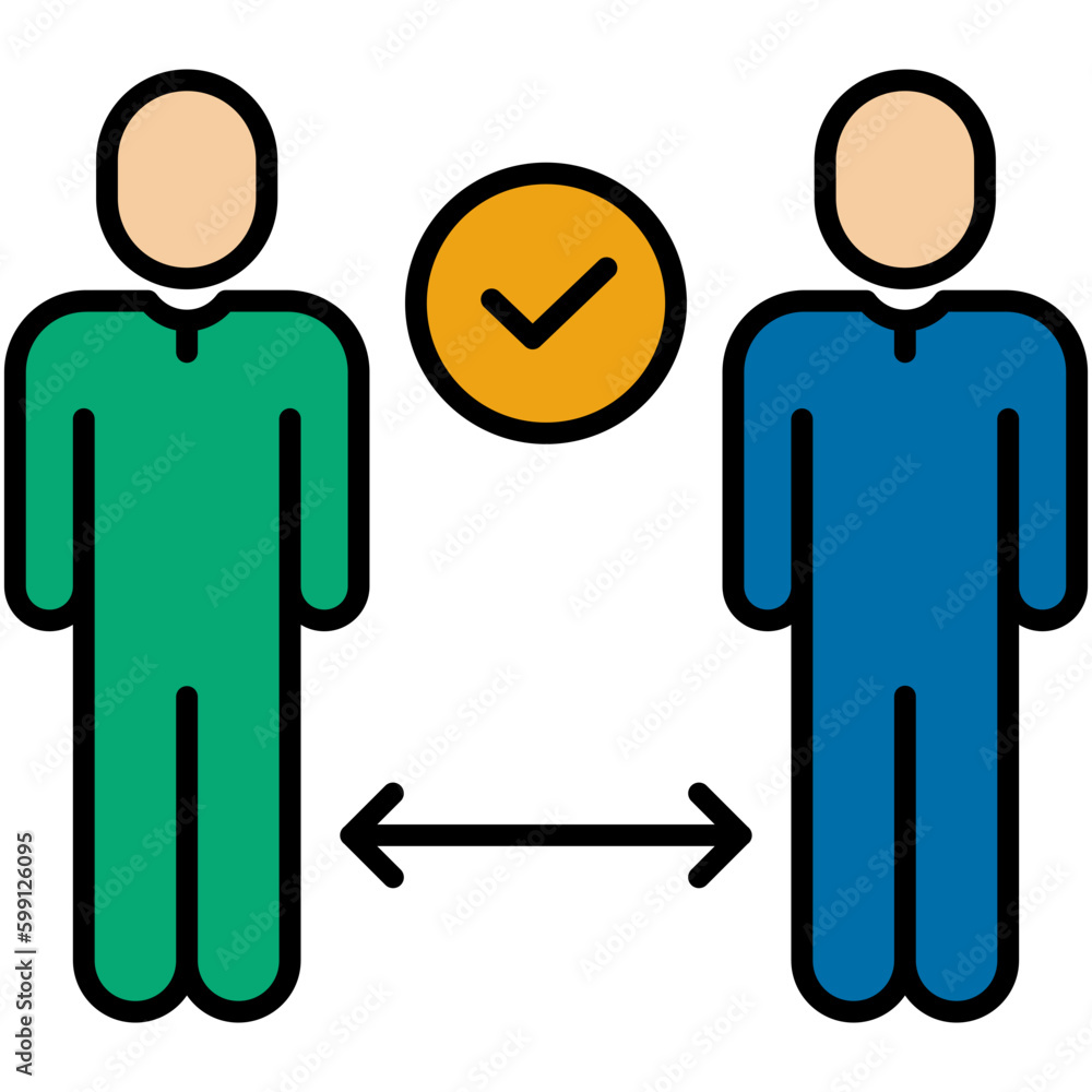 Social Distancing Icon. Avooid Public Contact Symbol. Line Filled Icon Vector Stock Social Distancing Icon. Avooid Public Contact Symbol. Line Filled Icon Vector Stock