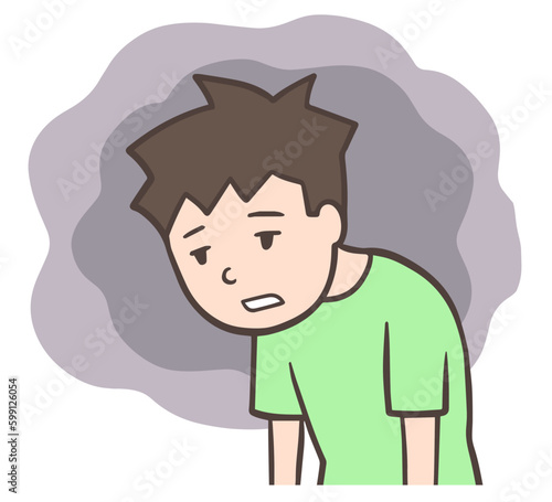 うつ病の男性、精神疾患