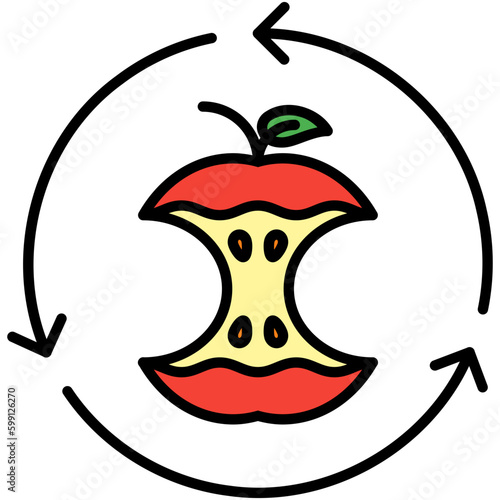 Compostable Icon. Bio Decompose Symbol. Line Filled Icon Vector Stock