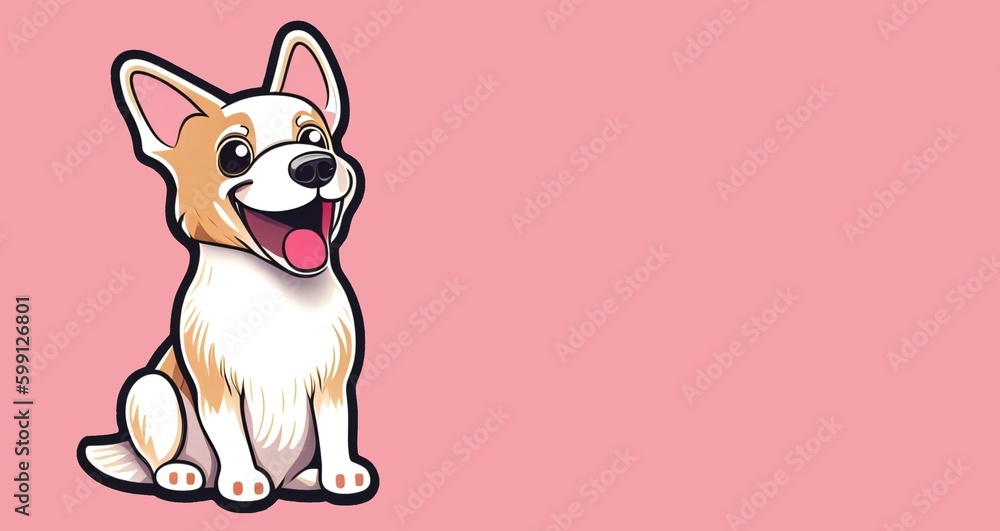 Fototapeta premium Cute dog in a colored background
