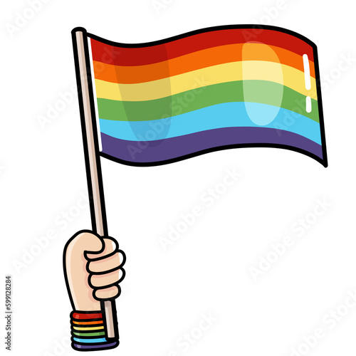 Hand Holding Pride Flag