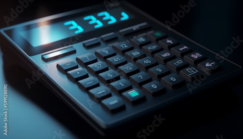 Calculating growth with illuminated digital display technology generated by AI © djvstock