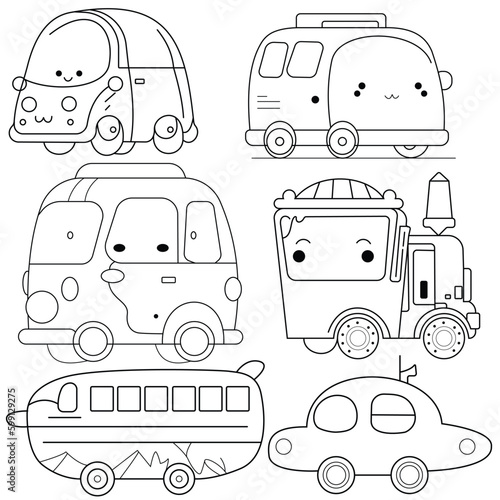transportation vehicles coloring page