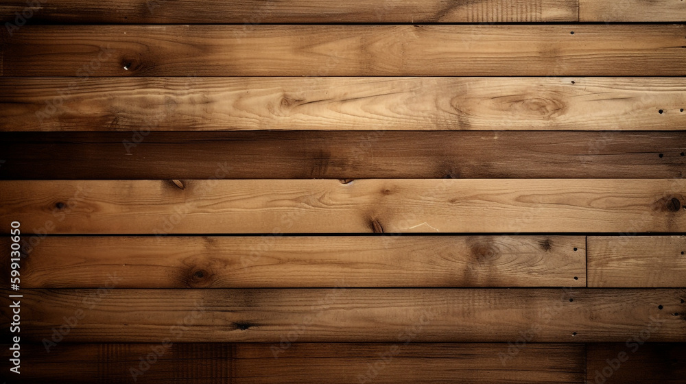 wooden wall with a dark brown background and the wood grain is visible. Generative Ai wooden wall with a dark brown background and the wood grain is visible. Generative Ai