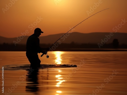 Into the Wild: Sport Fishing Adventure with a River Angler, generative ai © nishihata