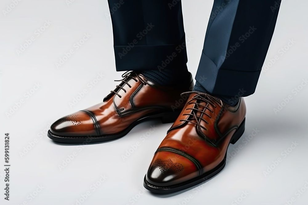 White Backdrop With Employer Shoes And Copyspace Generative AI White Backdrop With Employer Shoes And Copyspace Generative AI