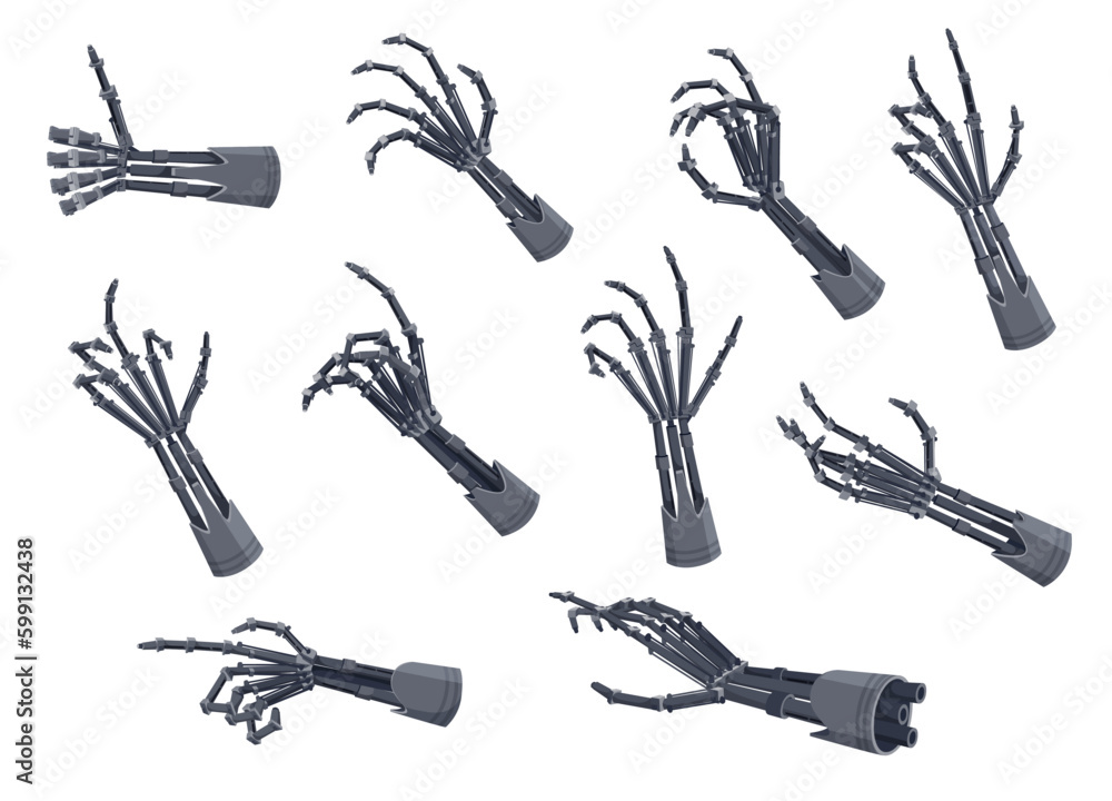 Robot hands or arms. Future artificial technology, cyborg mechanical ...