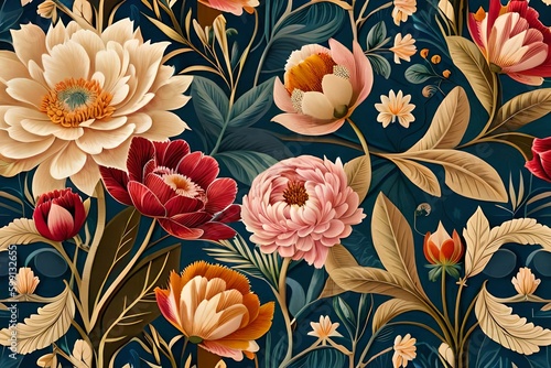 seamless background with flowers