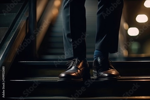 Executive Walking In Subway At Night Backdrop Generative AI