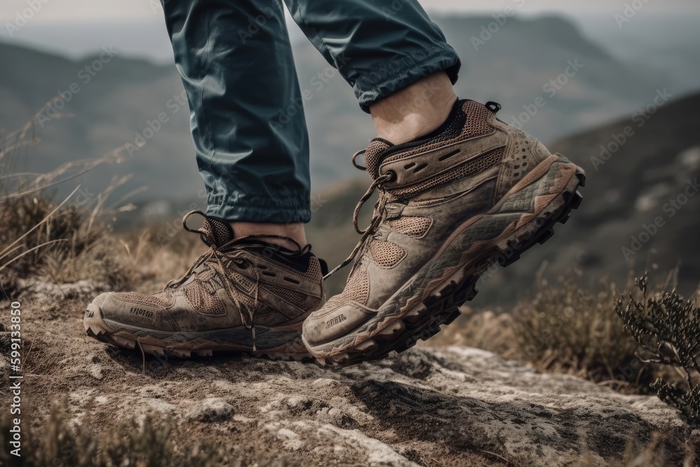 Outdoor Enthusiast Trekking Through Mountain Background Generative AI Outdoor Enthusiast Trekking Through Mountain Background Generative AI