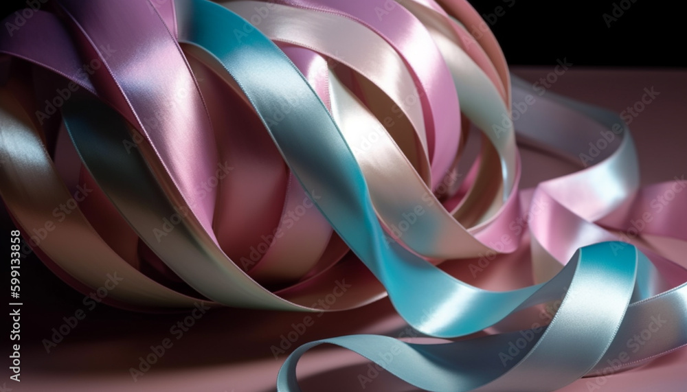 A shiny celebration backdrop with twisted streamers generated by AI A shiny celebration backdrop with twisted streamers generated by AI