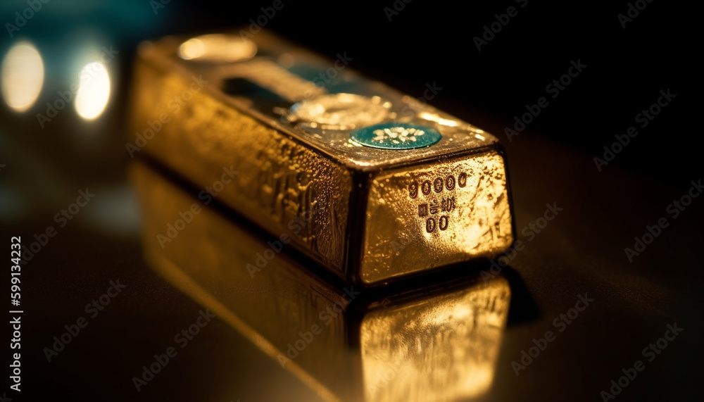 Shiny gold ingot reflects success in finance generated by AI Shiny gold ingot reflects success in finance generated by AI