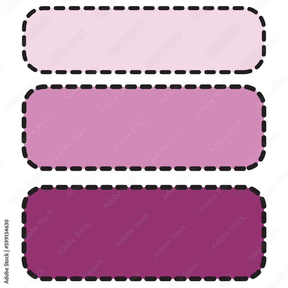 Set of four buttons in purple and pink colors on a white background Set of four buttons in purple and pink colors on a white background