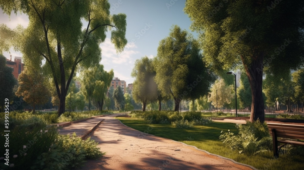 outdoor or exterior City parks with Generative AI