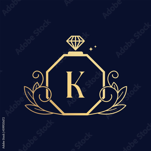 Vector Premium Luxurious Perfume Logo K