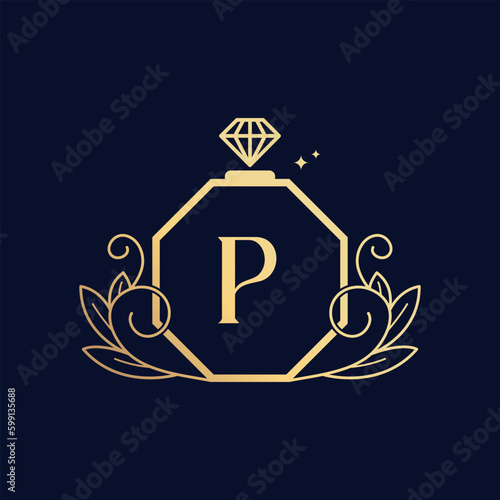 Vector Premium Luxurious Perfume Logo P