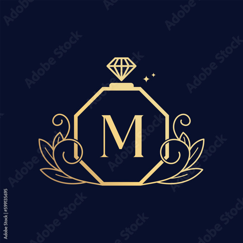 Vector Premium Luxurious Perfume Logo M