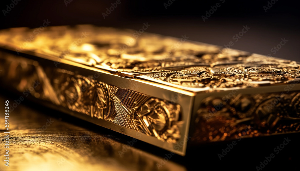 Stack of gold coins reflects wealth and success generated by AI Stack of gold coins reflects wealth and success generated by AI