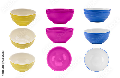 set of  bowl on transparent png