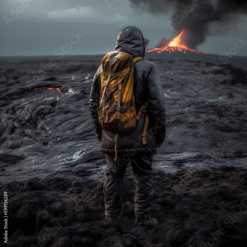 man on the mountain volcano 