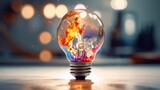 Bright Ideas: Capturing the Beauty of Bulbs Through Award-Winning Photography Techniques and Innovative Lighting Equipment on a Shiny White Backdrop, Generative AI