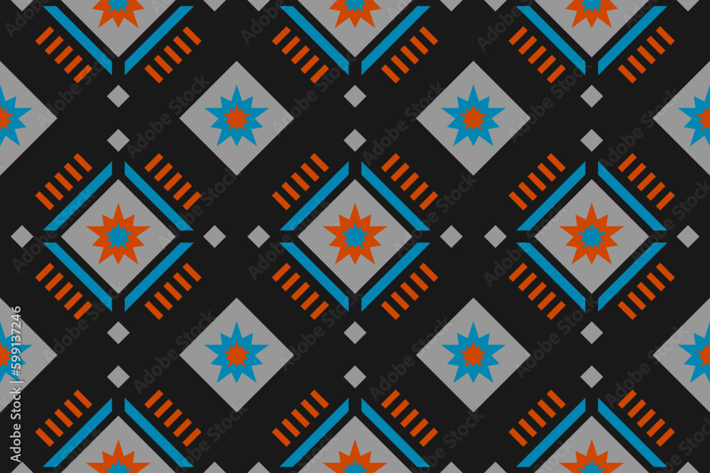 Fabric Aztec pattern background. Geometric ethnic seamless pattern traditional. American, Mexican style. Design for wallpaper, illustration, fabric, clothing, carpet, textile, batik, embroidery.