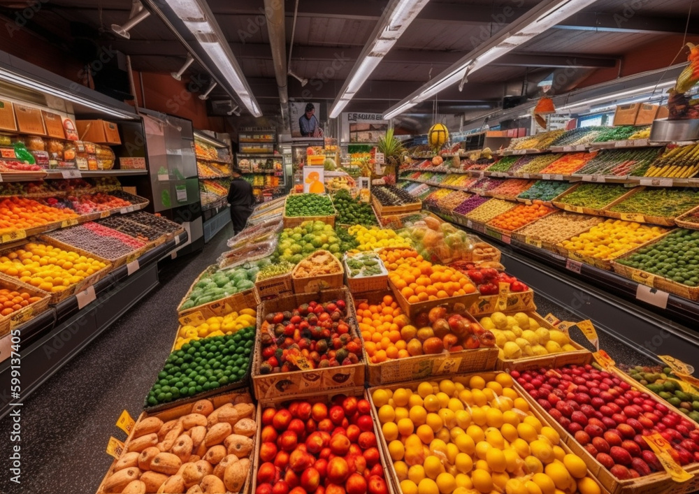 indoor or interior super market with Generative AI indoor or interior super market with Generative AI