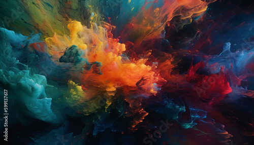 Vibrant colors explode in a galactic fantasy generated by AI