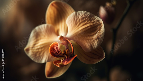 Exotic moth orchid blossom in tropical garden generated by AI
