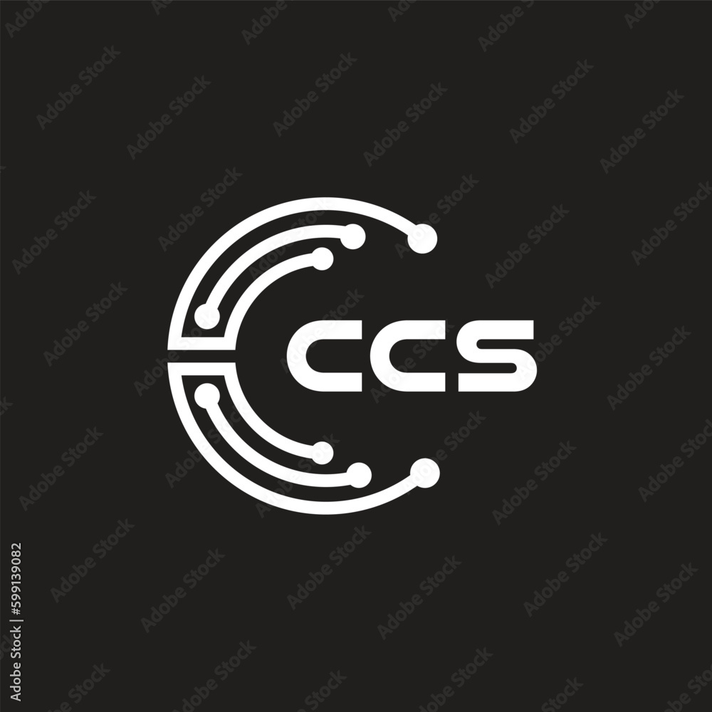 CCS Letter Technology Logo Design On Black Background. CCS Creative ...