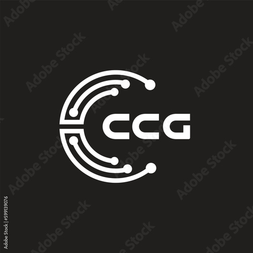 CCG letter technology logo design on black background. CCG creative initials letter IT logo concept. CCG letter design.	
 photo